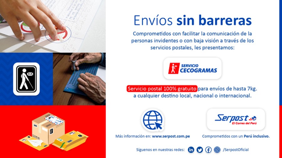 Serpost: Conoce su nuevo servicio gratuito en favor de las personas con discapacidad  visual | TVPerú