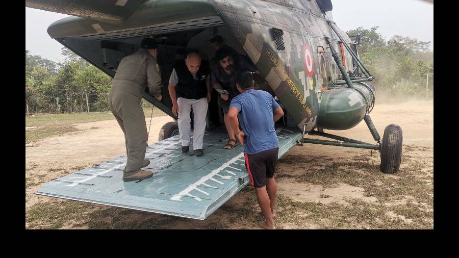 Éxito en evacuación de bebé de siete meses por helicóptero militar en Madre de Dios