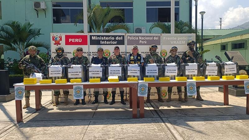 Policía Nacional del Perú incautó más de 300 kilos de droga en el Vraem