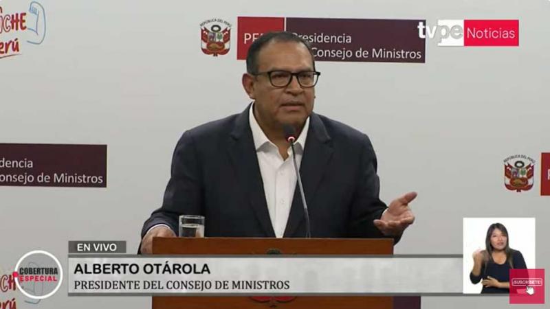 Alberto Otárola renuncia Presidencia del Consejo de Ministros 