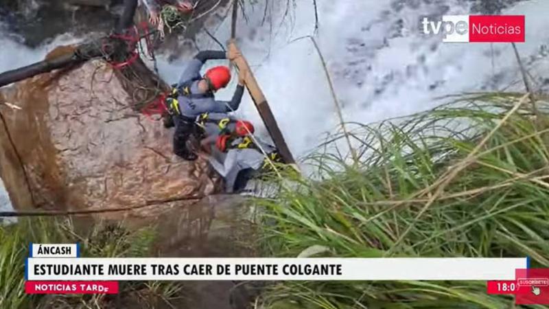 Áncash estudiante falleció puente colgante Huari