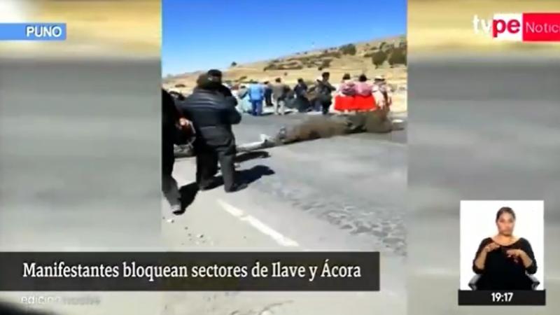 Puno: manifestantes bloquean sectores de Ilave y Ácora