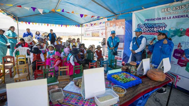 anemia campaña para niños indígenas del Lago Titicaca Puno