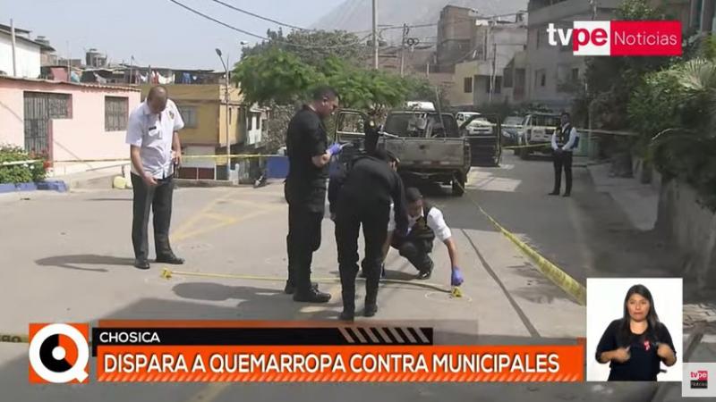 Chosica: sujetos dispara a quemarropa contra dos municipales