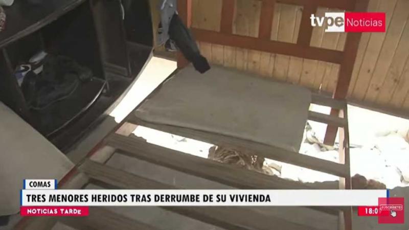 Comas  menores  heridos  derrumbe de vivienda