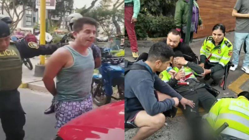 Conductor y acompañante detenidos tras atropellar a dos policías en San Isidro