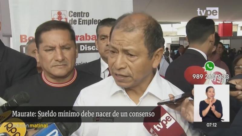 Daniel Maurate Ministro de Trabajo CGTP Consejo Nacional de Trabajo sueldo mínimo vital