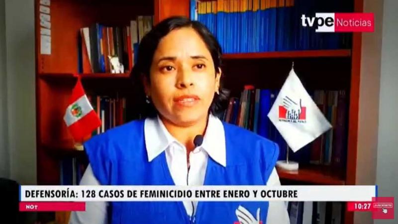 casos de feminicidio enero y octubre Defensoría del Pueblo