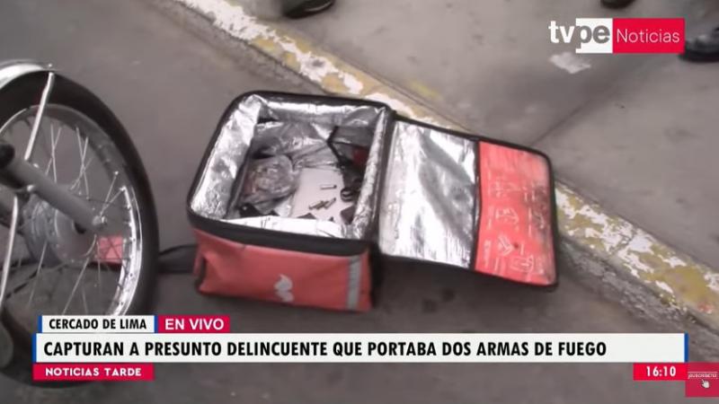 Cercado de Lima: detienen a falso delivery que portaba armas