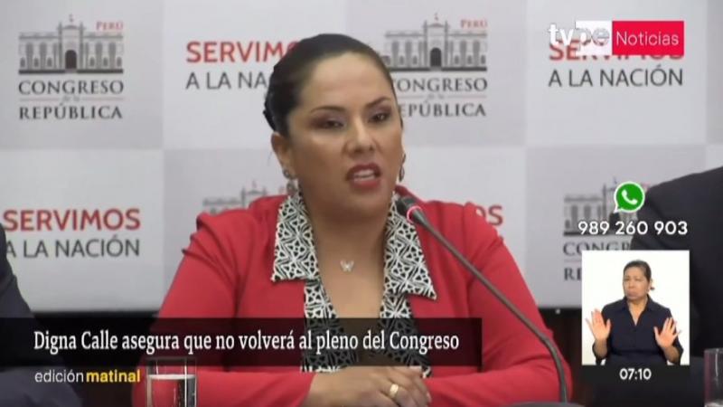 Digna Calle Estados Unidos Congreso no volverá al Pleno Virtualidad