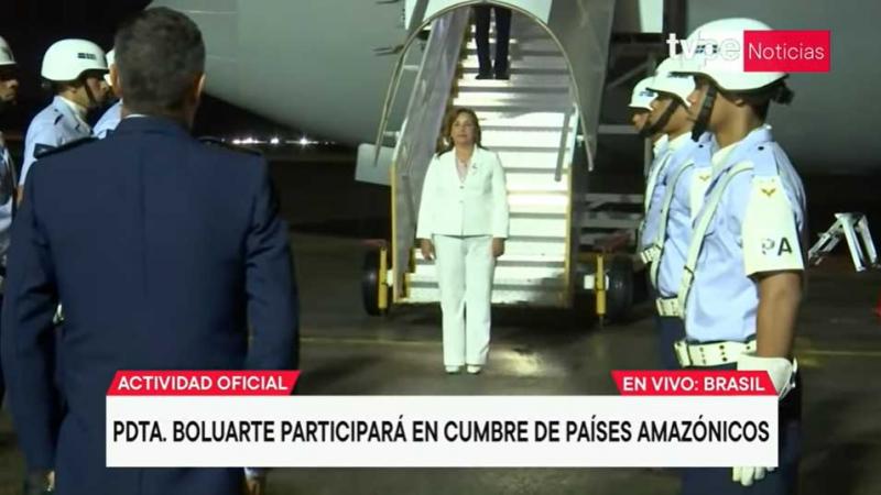 Presidenta Dina Boluarte llegó a Brasil para participar en cumbre de países amazónicos