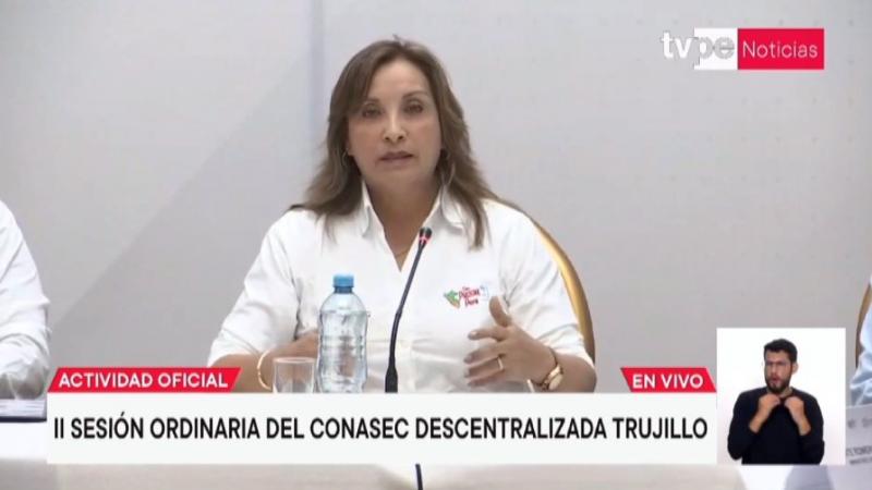 Dina Boluarte Trujillo Estado de emergencia distritos Conasec