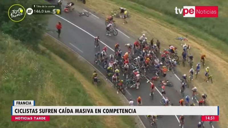 Tour de Francia 2023: ciclistas sufren caída masiva