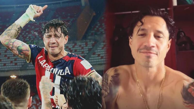 Gianluca Lapadula festejó el ascenso del Cagliari cantando “Contigo Perú”