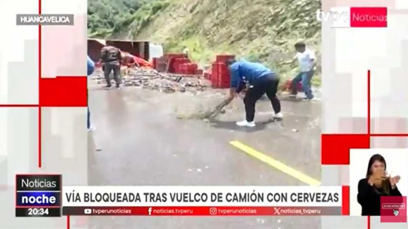 Huancavelica camión de cervezas  accidente 