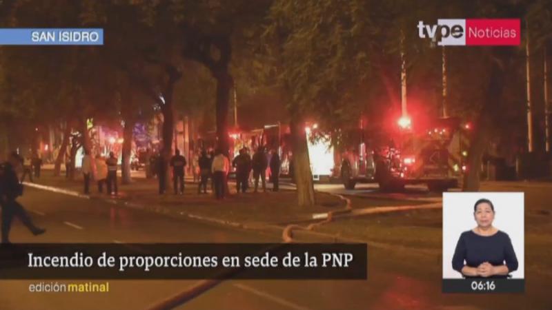 Incendio San Isidro PNP Policía Nacional Bomberos