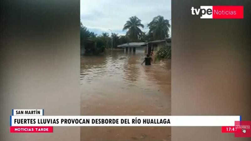 San Martín: localidades inundadas ante desborde del río Huallaga