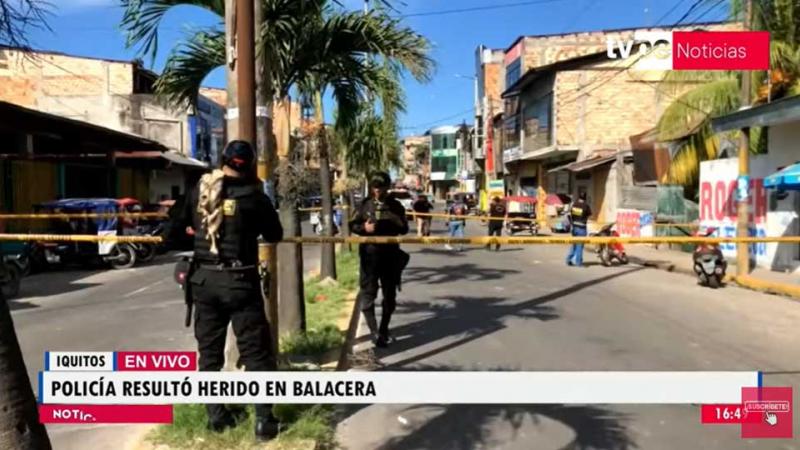 Iquitos policía  herido de bala  robo
