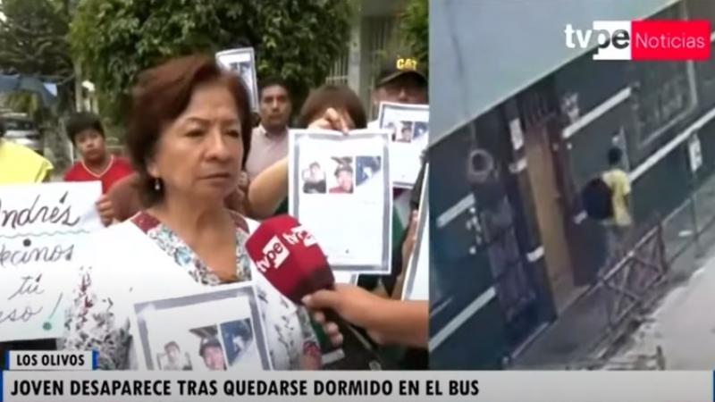 Los Olivos bus joven desaparecido 