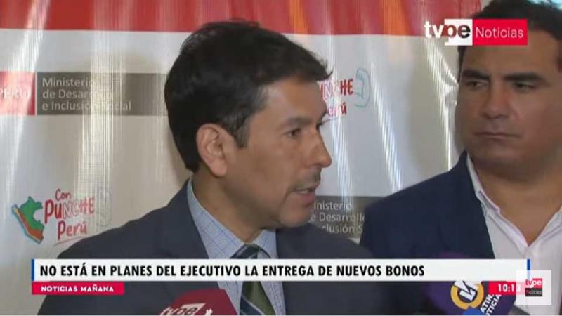 No está en planes del Gobierno la entrega de nuevos bonos, asegura ministro Julio Demartini
