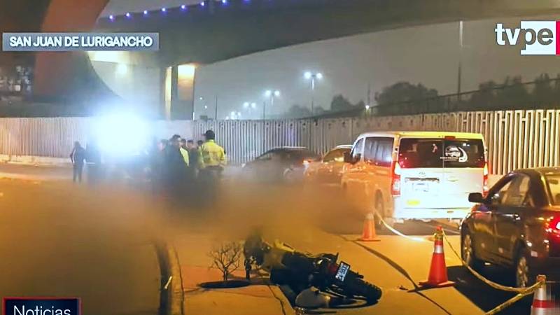 moto accidente SJL línea amarilla