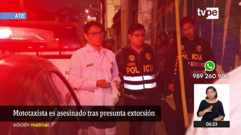 Mototaxista asesinato extorsión delincuencia Ate Policía Fiscalía