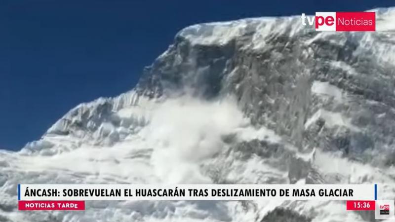 Áncash: sobrevuelan el nevado Huascarán tras deslizamiento de masa glaciar