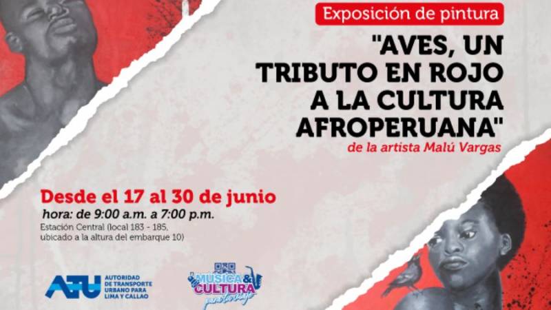 Artista Malú Vargas presenta exposición “Aves, un tributo en rojo a la cultura afroperuana”