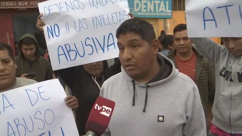 Paro Colectiveros colectivos transporte público ATU Manchay Policía Nacional del Perú