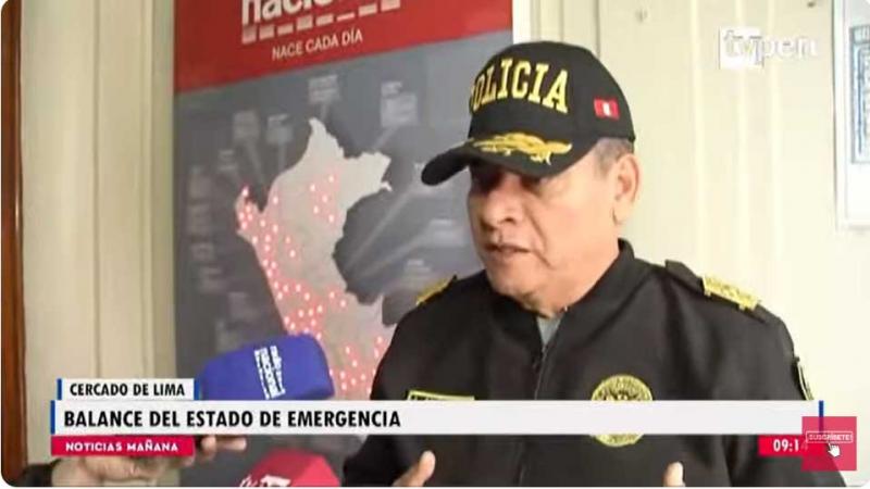 Comandante general de la PNP en emergencia