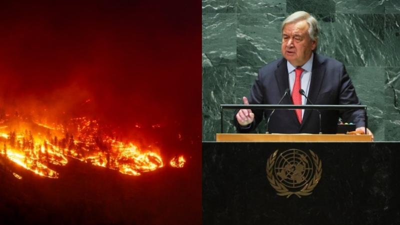 Antonio Guterres en la Cumbre de Ambición Climática de la ONU: "La crisis climática ha abierto las puertas del infierno". (Fotos: AFP)