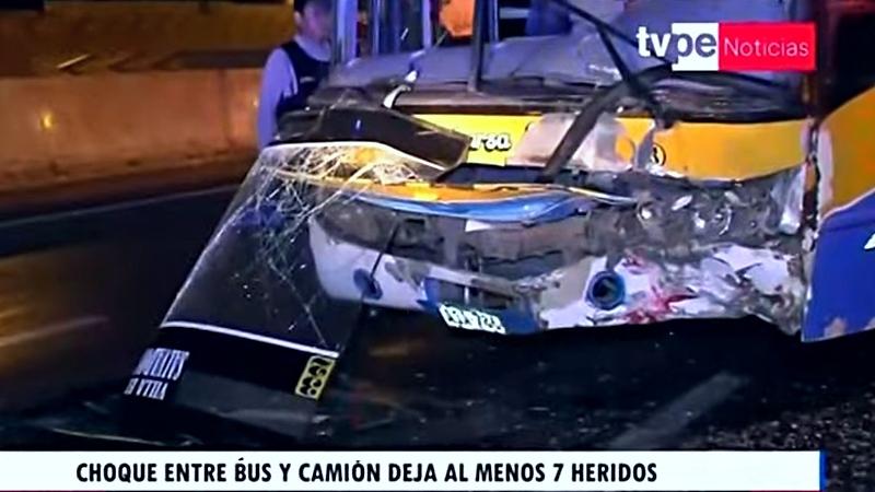 Bus camión choque panamericana sur san borja