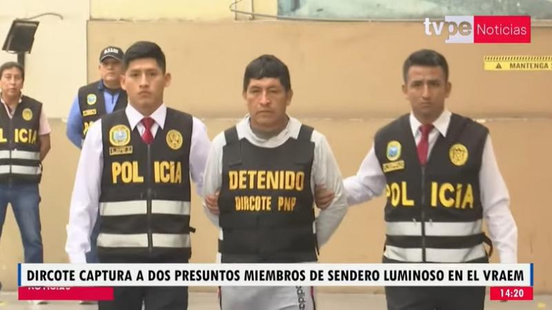 Dircote captura a dos presuntos integrantes de Sendero Luminoso