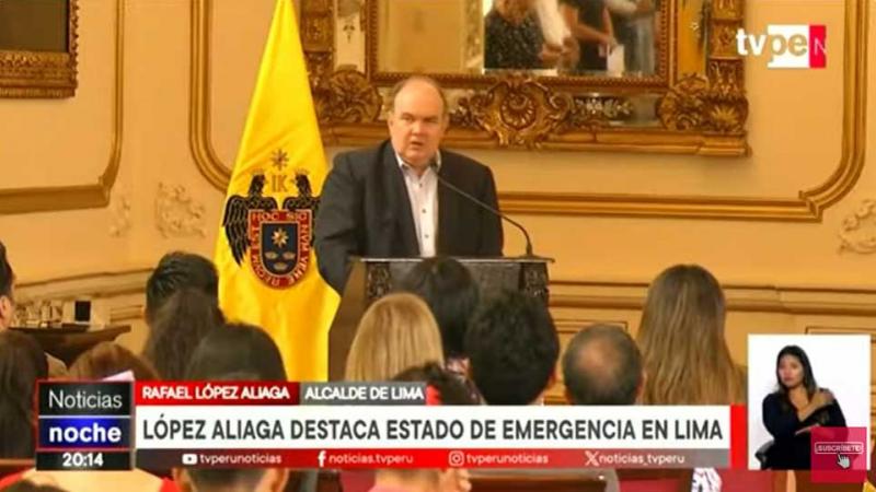 Rafael López Aliaga estado de emergencia Lima