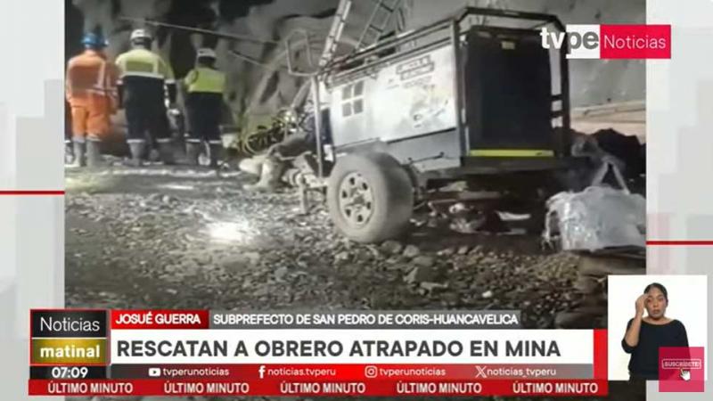 Huancavelica: rescate  obrero  mina 