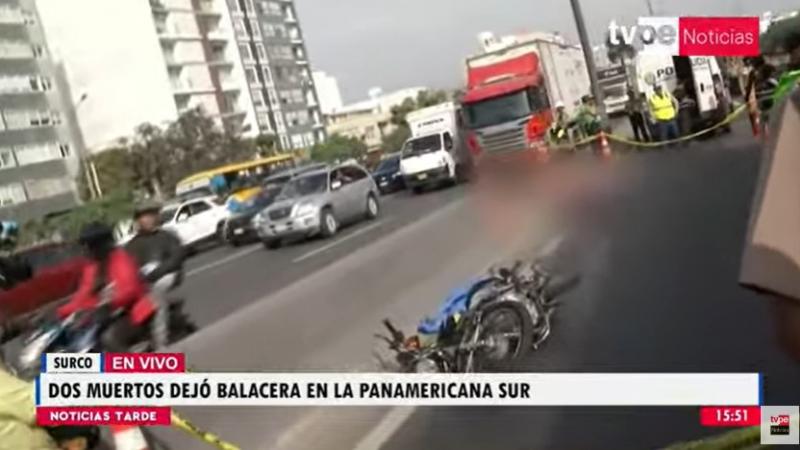 Panamericana sur: balacera deja dos personas muertas y un herido en Surco