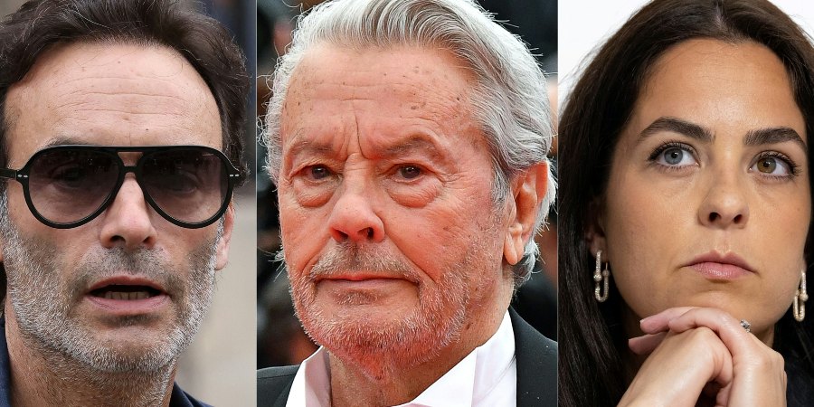 Alain Delon y sus hijos 