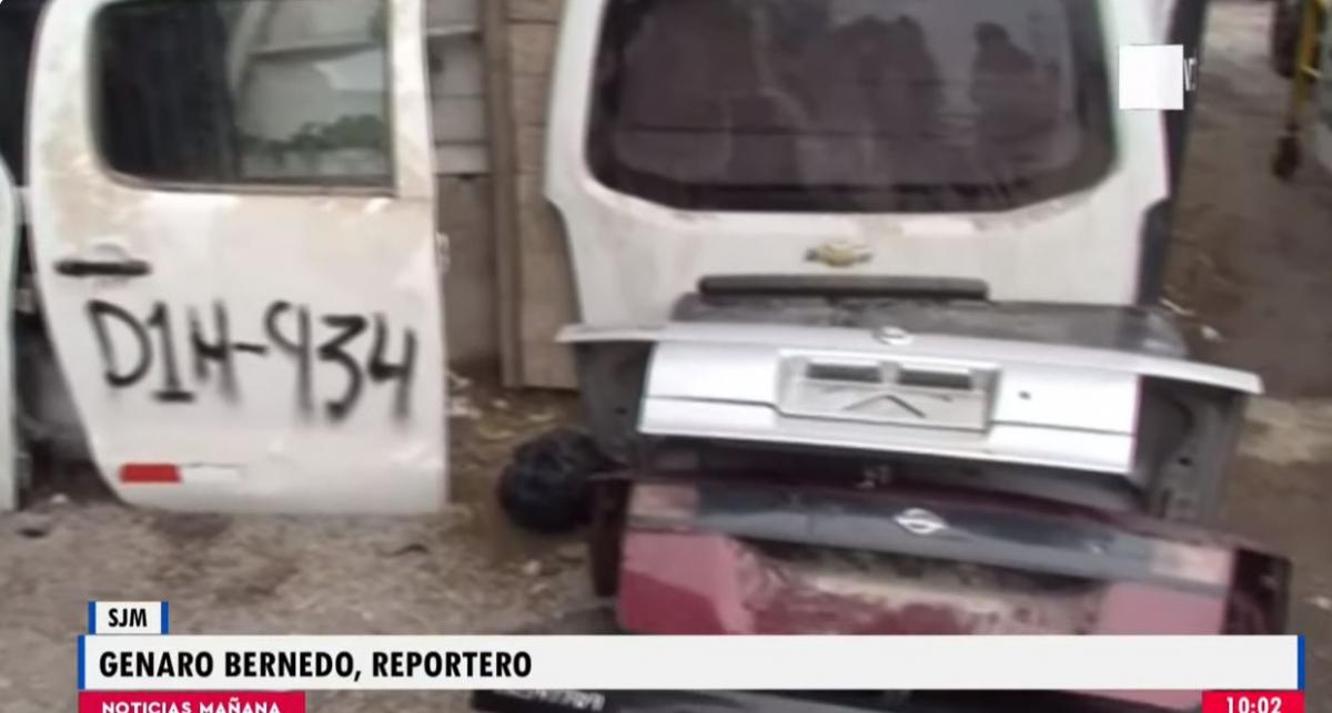 Autopartes robadas  en San Juan de Miraflores.