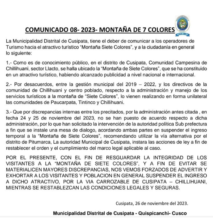 Comunicado de Quispicanchis 