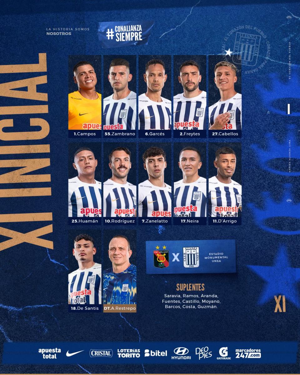 Alianza Lima Melgar fecha 13 arequipa apertura