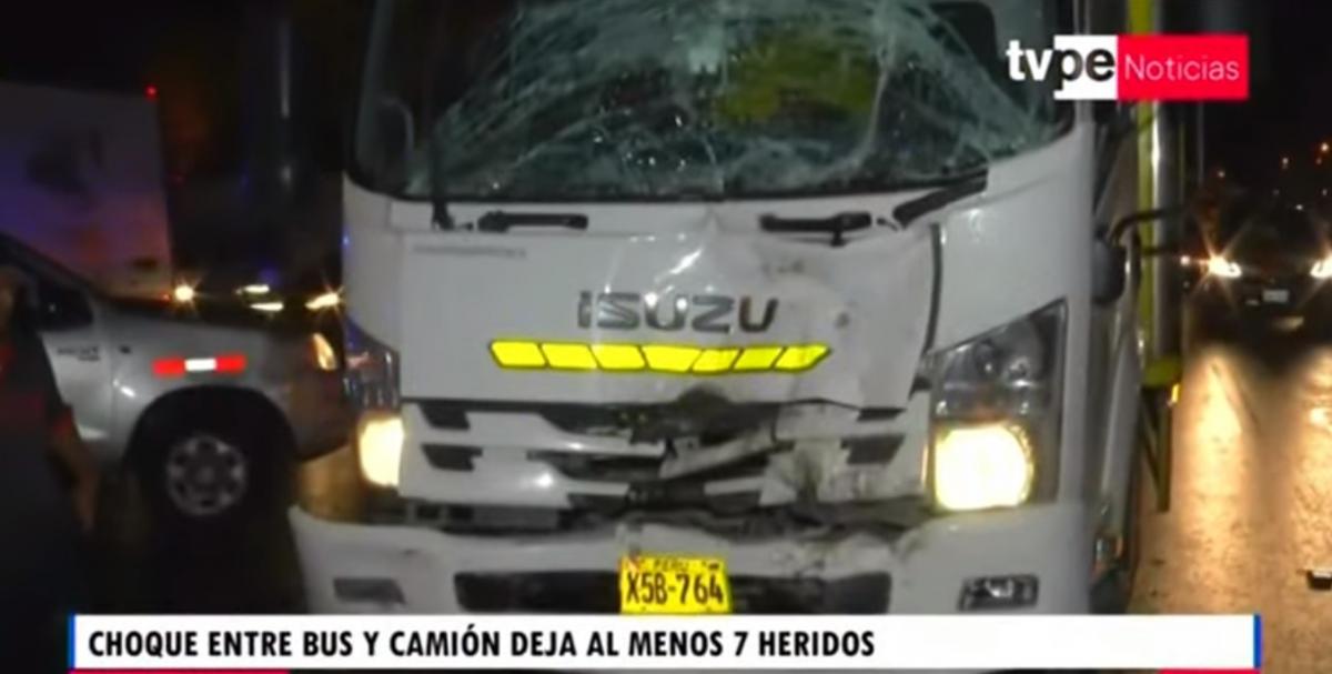 camión choque panamericana accidente bus