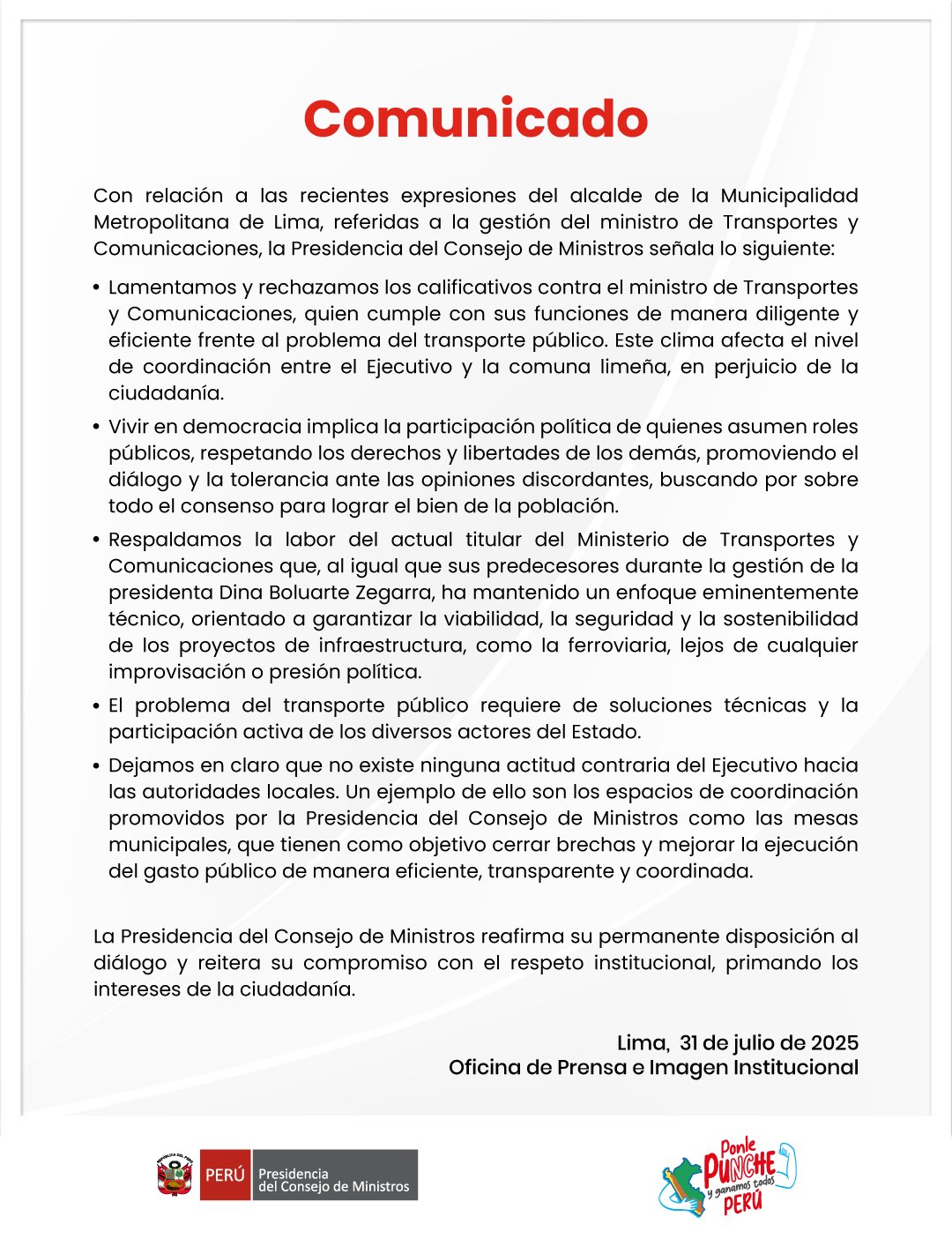 comunicado pcm  mml