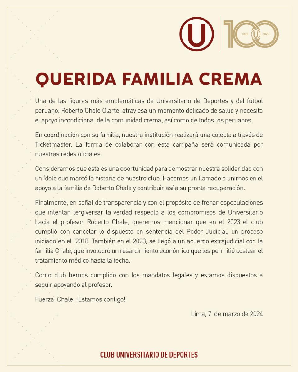 crema universitario chale