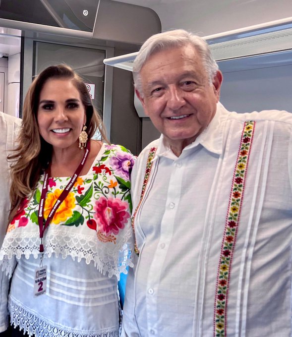 Presidente AMLO hizo recorrido en tren Maya.