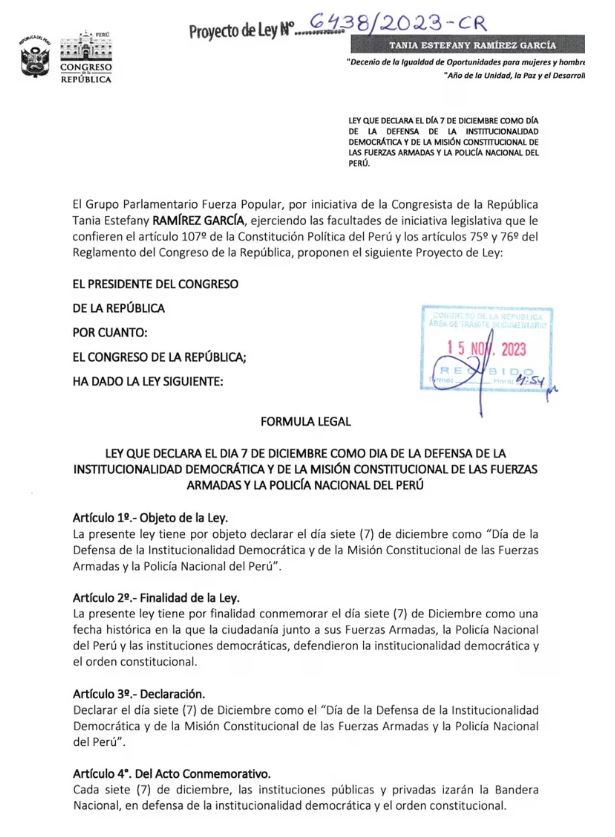 7 de diciembre Día de la Institucionalidad
