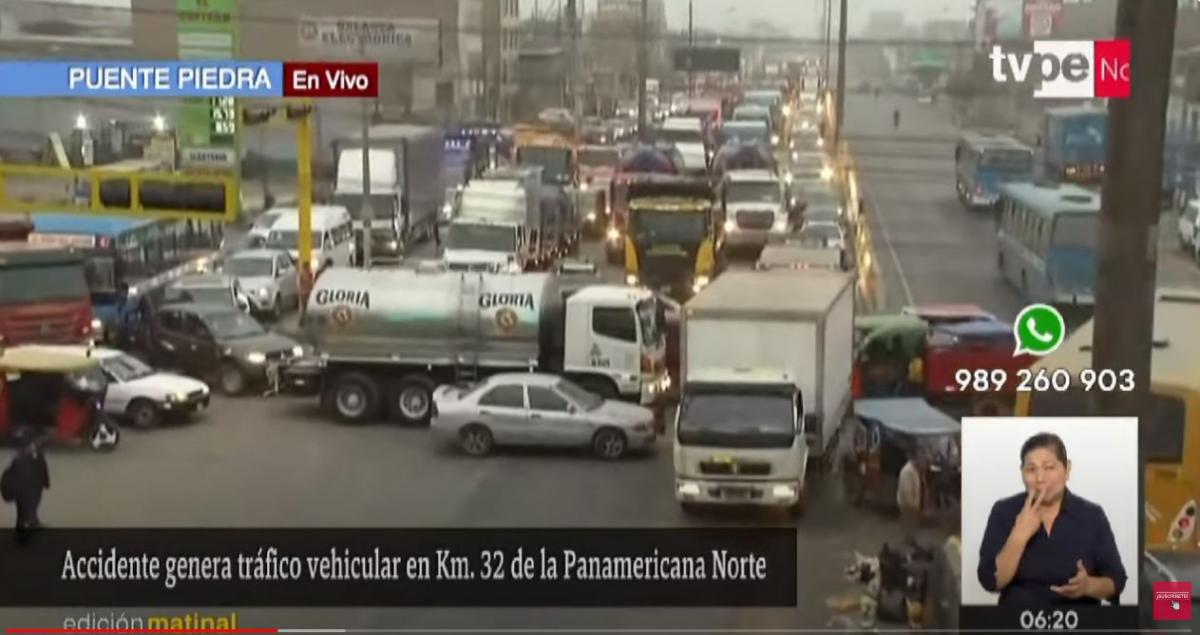 Panamericana Norte Puente Piedra accidente muertos congestionamiento tráfico
