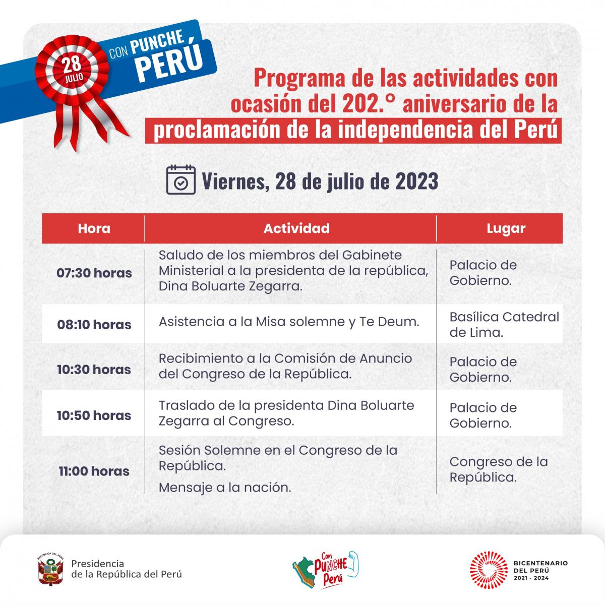 ACTIVIDADES DE DINA BOLUARTE