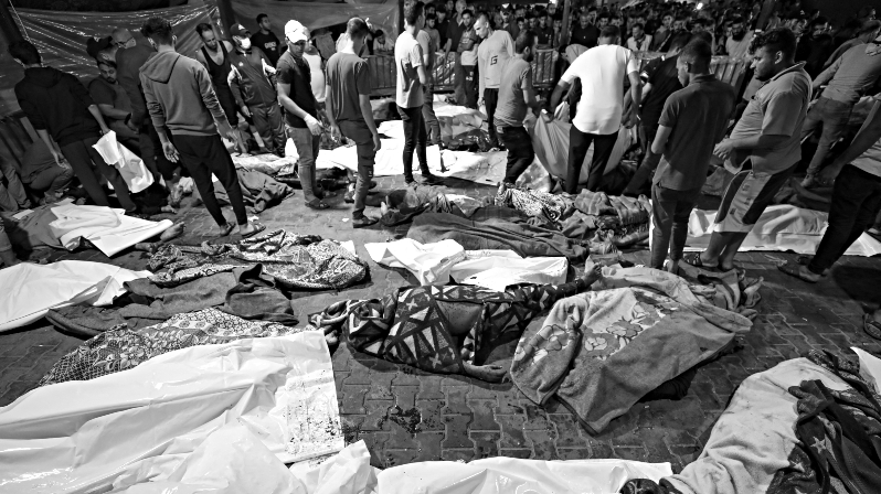 Fallecidos y heridos después del bombardeo a un Hospital en Gaza, Palestina. Realizado por Israel.