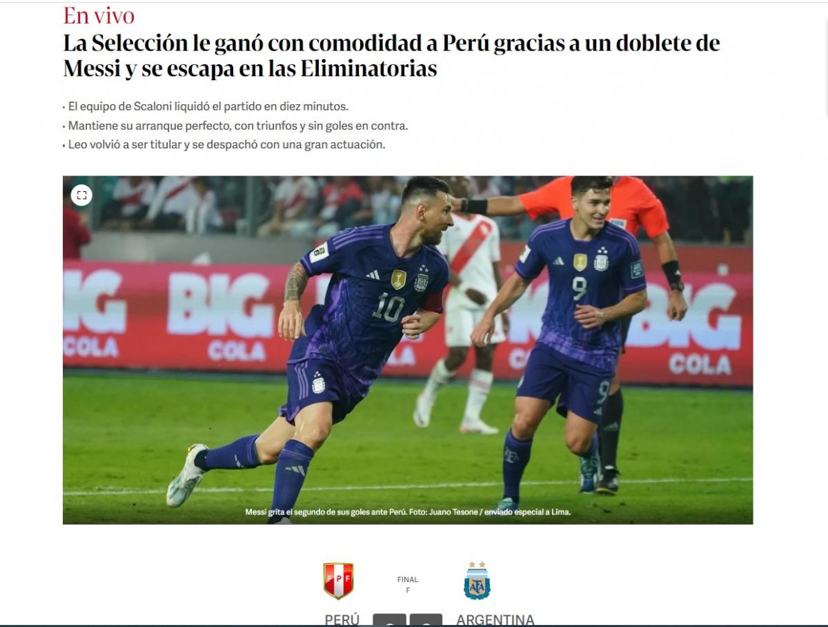 Argentina 2-0  Perú
