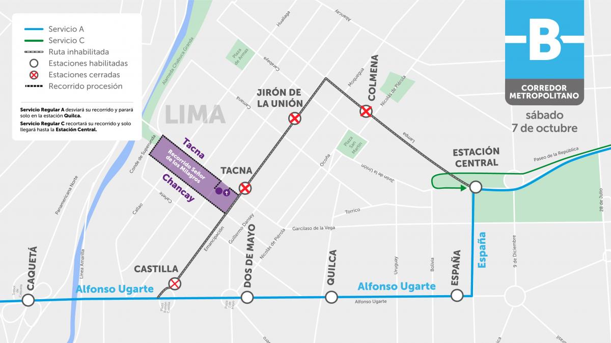 RUTA ALTERNA DEL METROPOLITANO